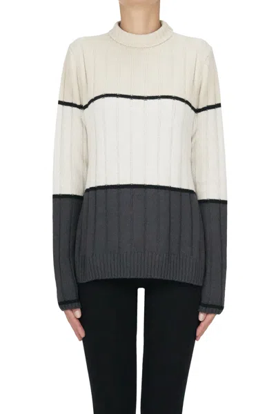 Maliparmi Color Block Turtleneck Pullover In Neutral
