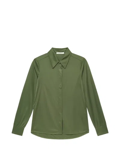 Maliparmi Concealed-button Jersey Shirt In Brown