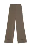 Maliparmi Contrast-stitching Trousers In Brown