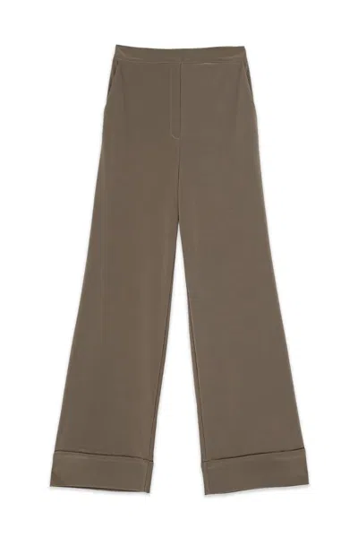 Maliparmi Contrast-stitching Trousers In Brown