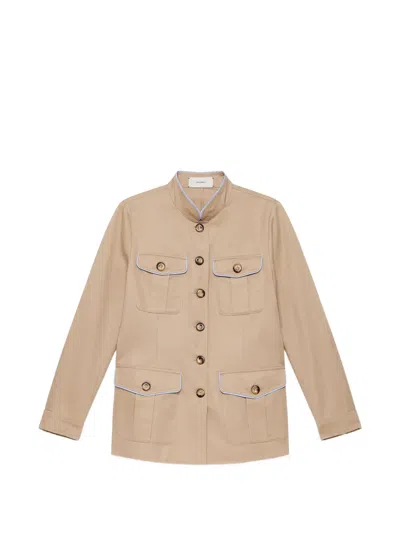 Maliparmi 콘트라스트 파이핑 재킷 In Neutral