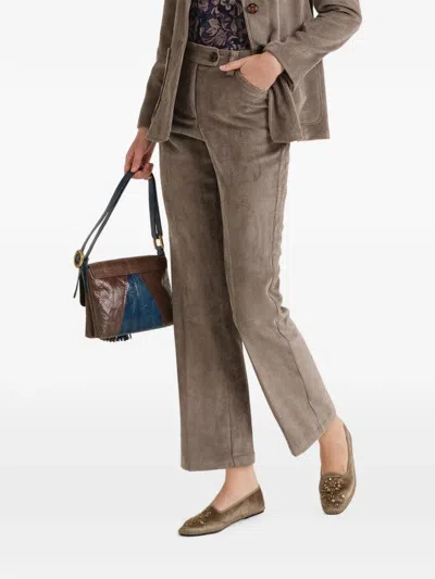 Maliparmi Corduroy Cropped Trousers In Gray