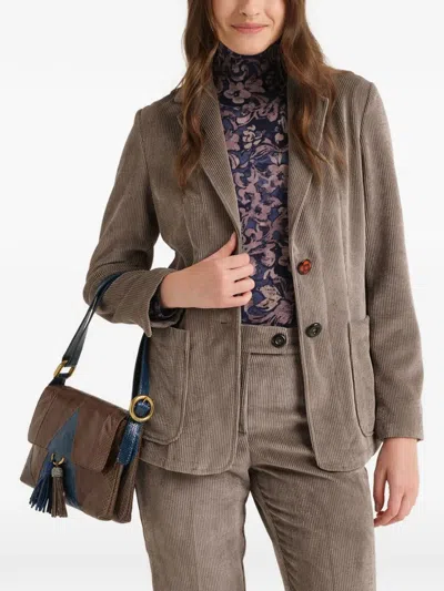 Maliparmi Corduroy-velvet Blazer In Gray