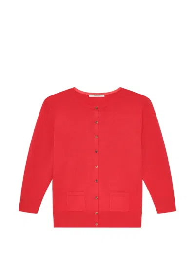 Maliparmi Crew Neck Pocket Cardigan In Red