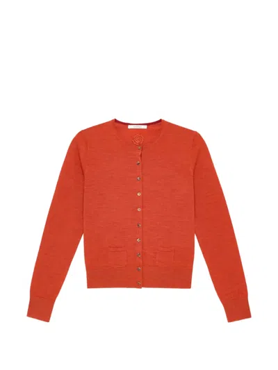 Maliparmi Crew-neck Wool Cardigan In Red