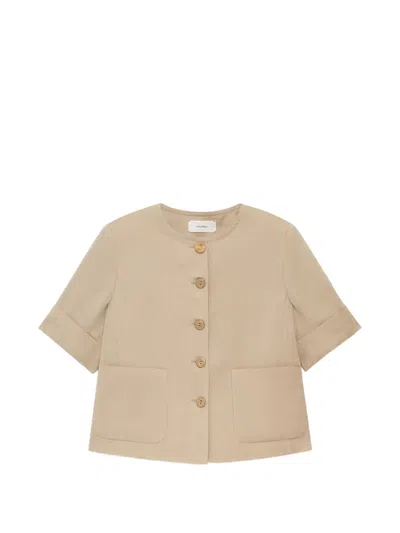 Maliparmi Cropped Short-sleeve Jacket In Gold
