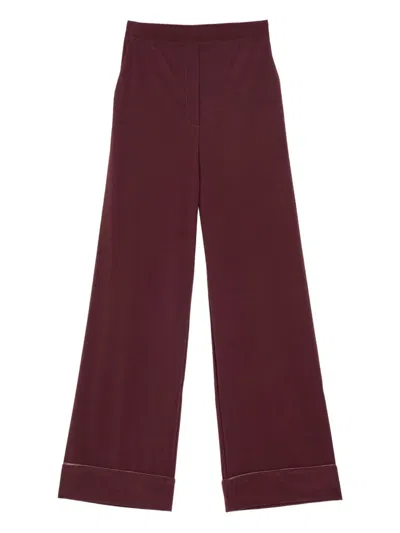Maliparmi Cuffed-hem Zip-fastening Trousers In Red