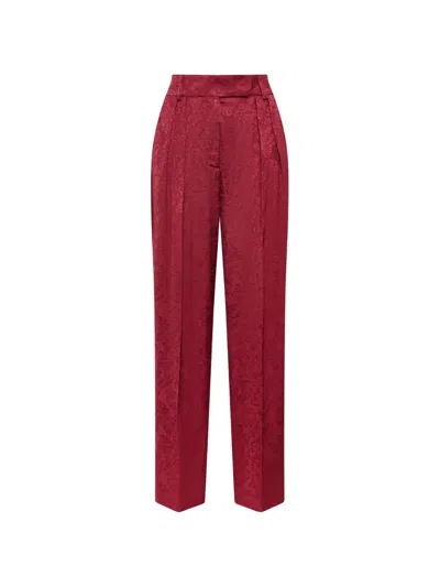Maliparmi Damask-jacquard Trousers In Red