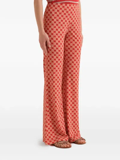 Maliparmi Diamond Glow Geometric-pattern Trousers In Red