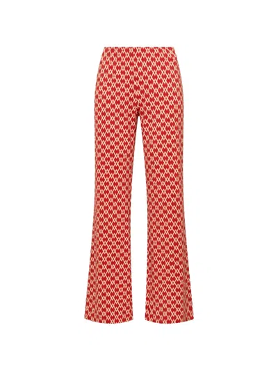 Maliparmi Diamond Glow Geometric-print Trousers In Red