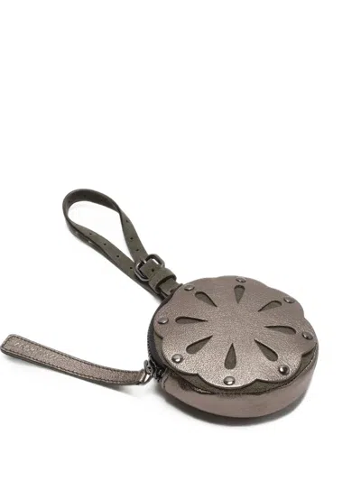 Maliparmi Die-cut Leather Pouch In Gray