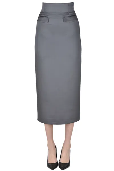 Maliparmi Duchesse Fabric Pencil Skirt In Grey