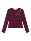 Maliparmi Embellished Cable-knit Sweater In Burgundy
