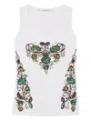Maliparmi Embellished Tank Top In White