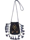 Maliparmi Embellished Tassel-detail Clutch Bag In Black