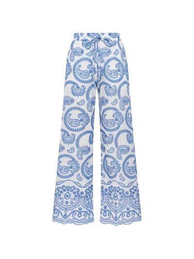 Maliparmi Embroidered Paisley Trousers In Blue