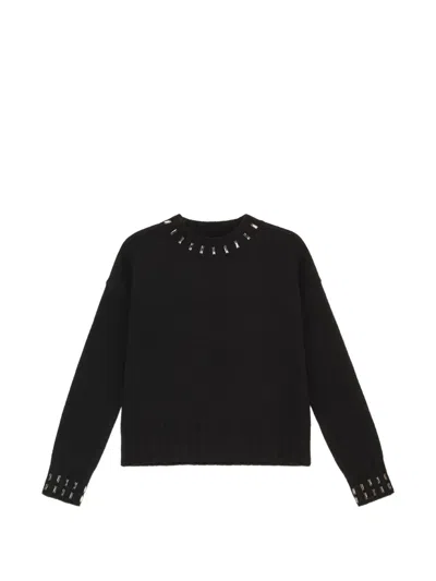 Maliparmi Embroidery-embellished Crew-neck Sweater In Black
