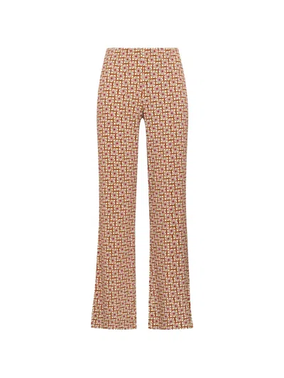 Maliparmi Flared Print Trousers In Brown