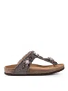 Maliparmi Flip-flop Sandal With Bijoux Embroidery In Silver