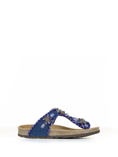Maliparmi Flip-flops With Jewelery Embroidery On Beads In Blue