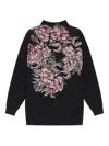 Maliparmi Floral-embroidered High-neck Sweater In Black