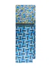 Maliparmi Floral Geometric-pattern Scarf In Blue