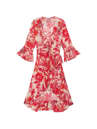Maliparmi 플로럴 미디 드레스 In Red