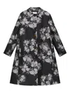 Maliparmi Floral-print Button-fastening Coat In Gray
