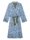 Maliparmi Floral-print Double-breasted Coat In Blue