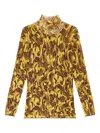Maliparmi Floral-print Turtleneck Top In Yellow