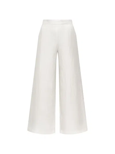 Maliparmi Floral-jacquard Trousers In White
