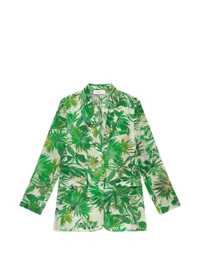 Maliparmi Floral-print Blazer In Green