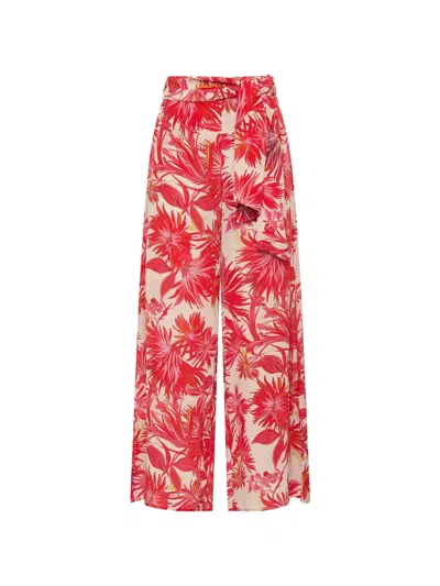 Maliparmi Floral-print Palazzo Pants In Red