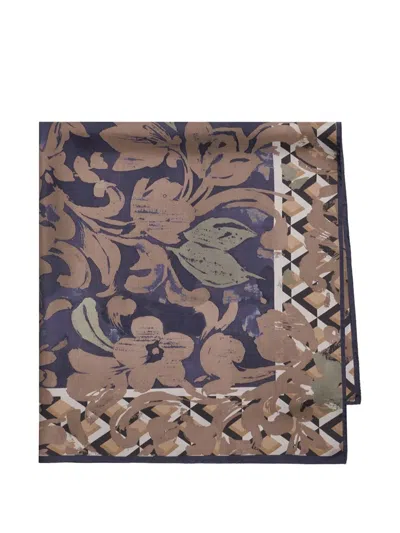 Maliparmi Floral-print Silk Scarf In Brown