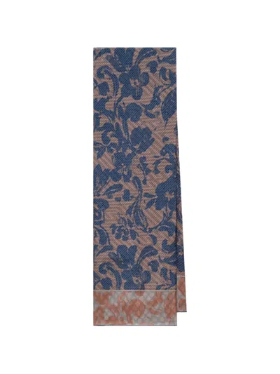 Maliparmi Floral-print Silk Scarf In Blue