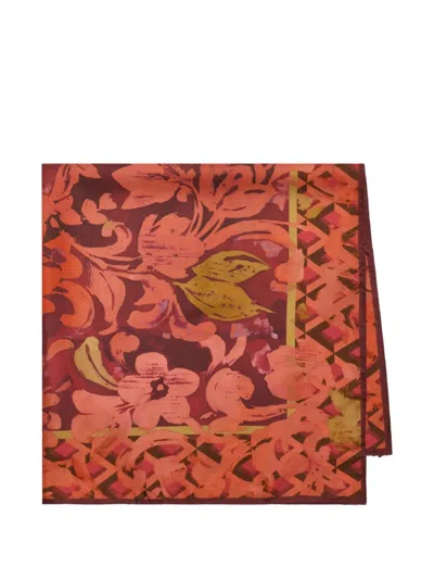 Maliparmi Floral-print Silk Scarf In Orange
