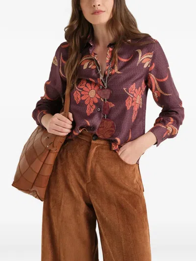 Maliparmi Floral-print Silk Shirt In Purple