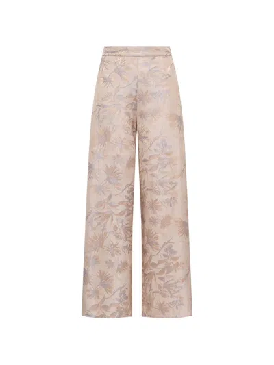 Maliparmi 플로럴 프린트 팬츠 In Brown