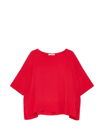Maliparmi 플라운스 크레이프 티셔츠 In Red