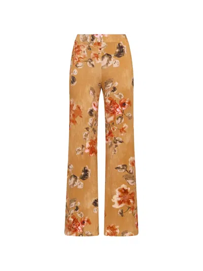 Maliparmi Frosted Blossom Butterfly Trousers In Brown