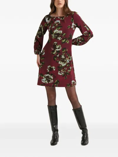 Maliparmi Frosted Blossom Floral-print Mini Dress In Brown