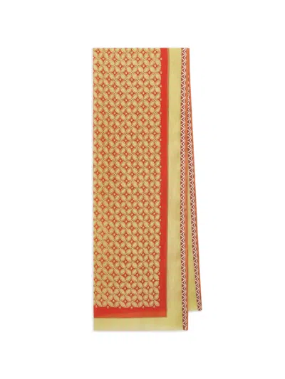 Maliparmi Geometric Fringed Scarf In Red