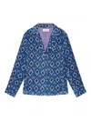 Maliparmi Geometric-pattern Button Jacket In Blue