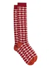 Maliparmi Geometric-pattern Knee-high Socks In Red