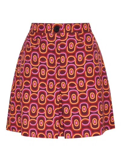 Maliparmi Geometric-pattern Mini Skirt In Gold