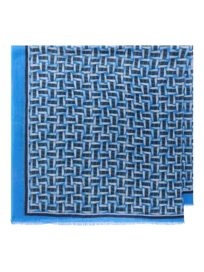 Maliparmi Geometric-pattern Scarf In Blue