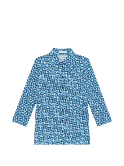 Maliparmi 기하학 패턴 셔츠 In Blue