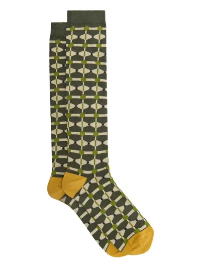 Maliparmi Geometric-pattern Socks In Green