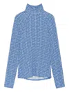 Maliparmi Geometric-pattern Turtleneck T-shirt In Blue