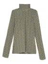 Maliparmi Geometric-pattern Turtleneck Top In Gray
